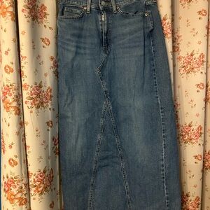 Levi's Women's Blue Denim Jean Maxi Skirt